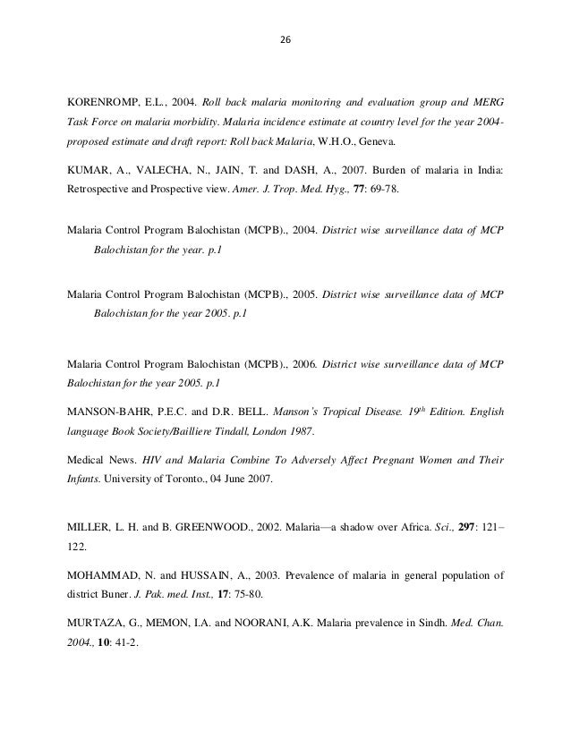 malaria surveillance in india research paper on malaria in india